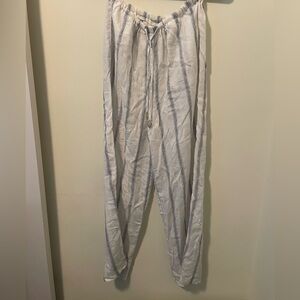 NWOT!! Blue Island Men's Striped Joggers - White and Gray